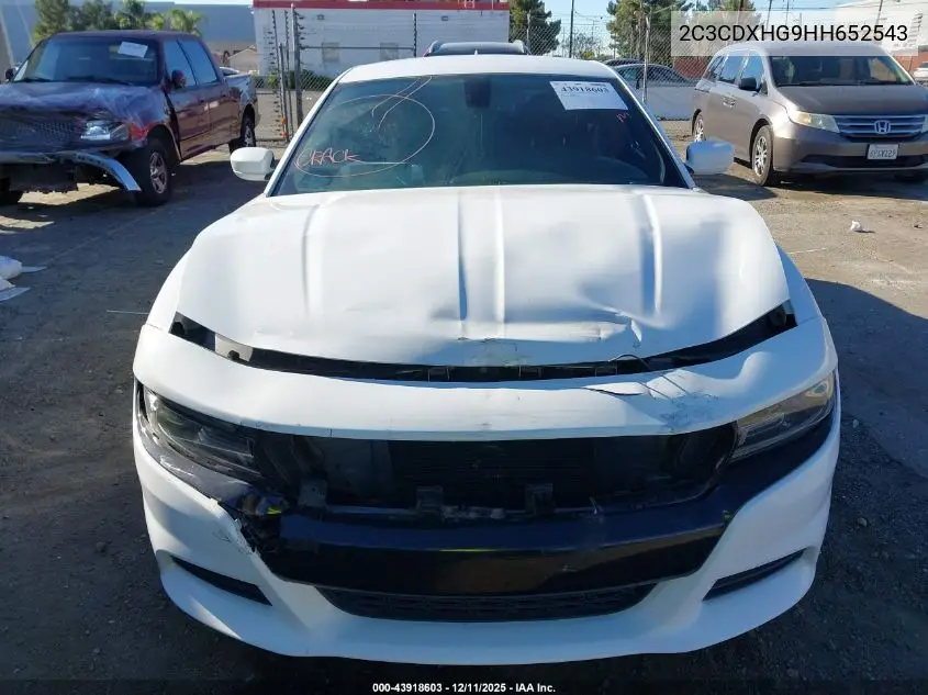 2C3CDXHG9HH652543 2017 Dodge Charger Sxt Rwd