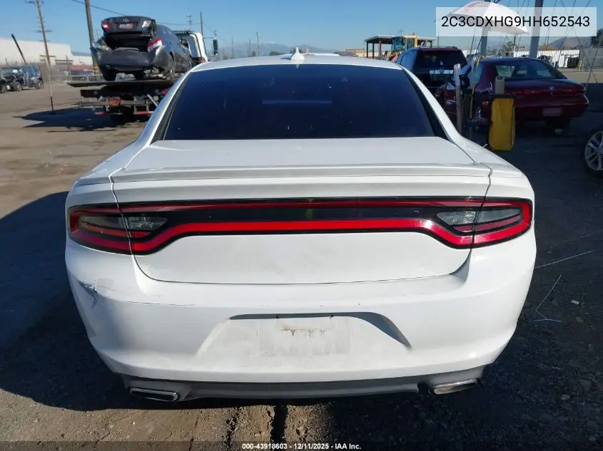 2C3CDXHG9HH652543 2017 Dodge Charger Sxt Rwd