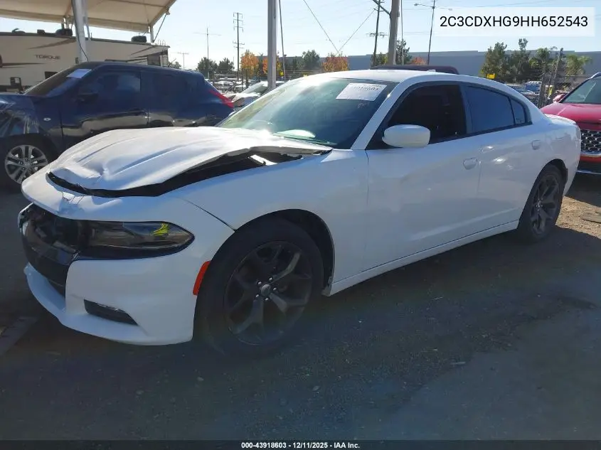 2C3CDXHG9HH652543 2017 Dodge Charger Sxt Rwd