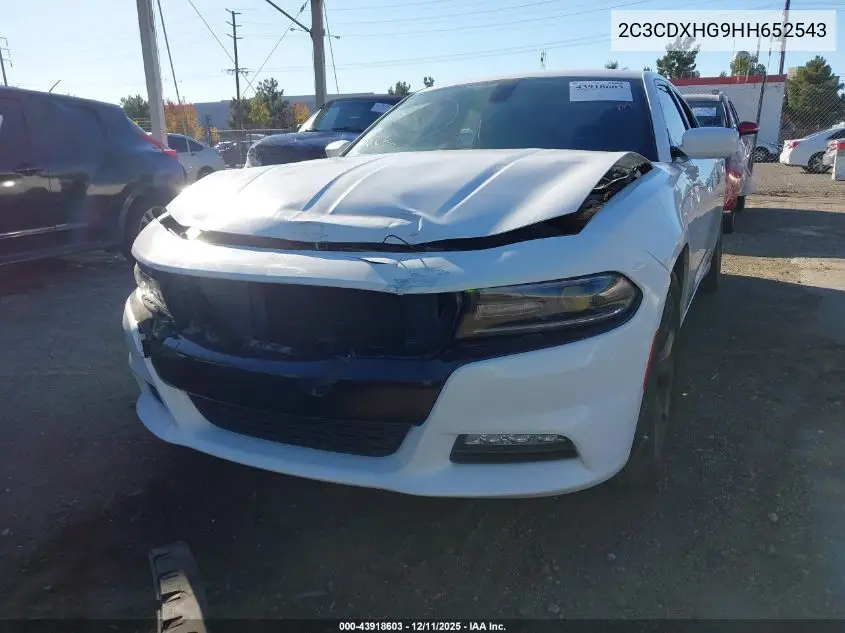 2C3CDXHG9HH652543 2017 Dodge Charger Sxt Rwd
