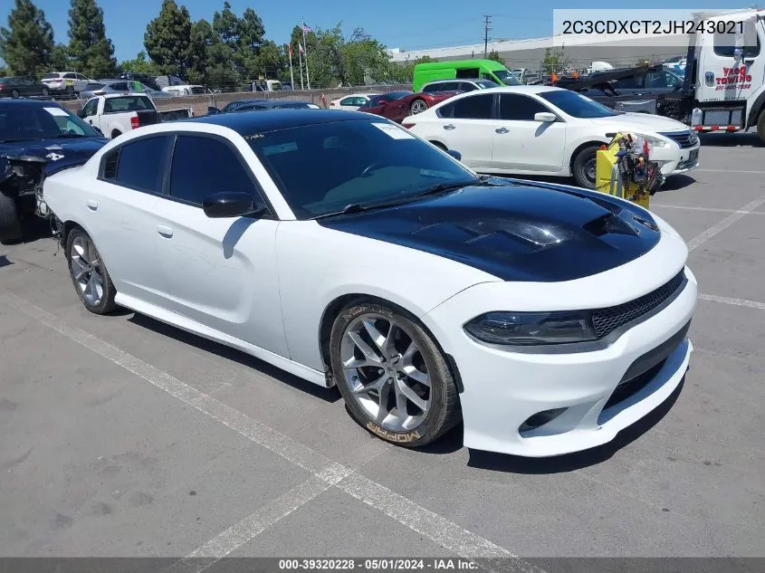 2C3CDXCT2JH243021 2018 Dodge Charger R/T Rwd