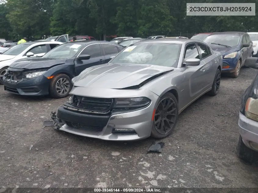 2018 Dodge Charger R/T Rwd VIN: 2C3CDXCT8JH205924 Lot: 39345144