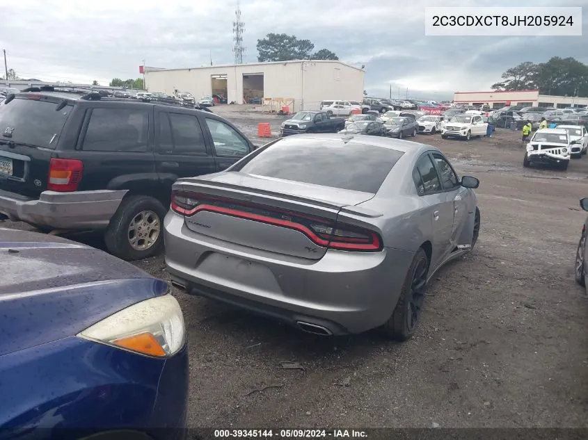 2018 Dodge Charger R/T Rwd VIN: 2C3CDXCT8JH205924 Lot: 39345144