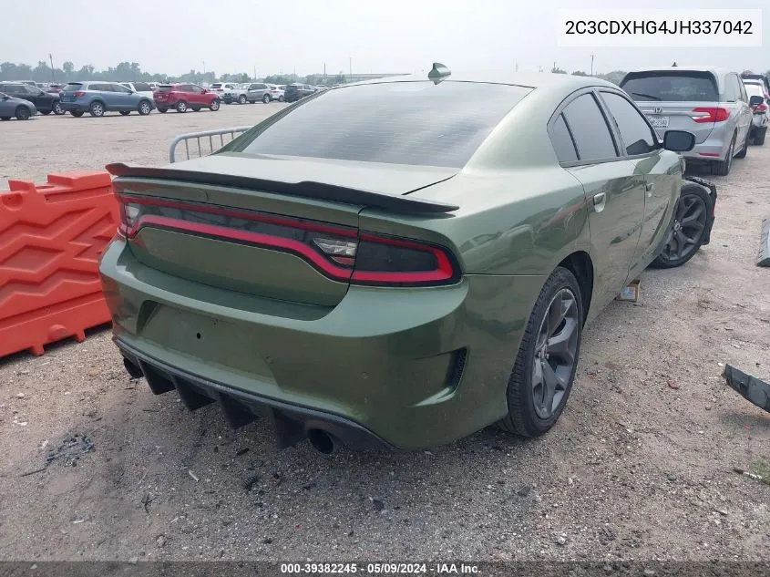 2018 Dodge Charger Sxt Plus Rwd VIN: 2C3CDXHG4JH337042 Lot: 39382245