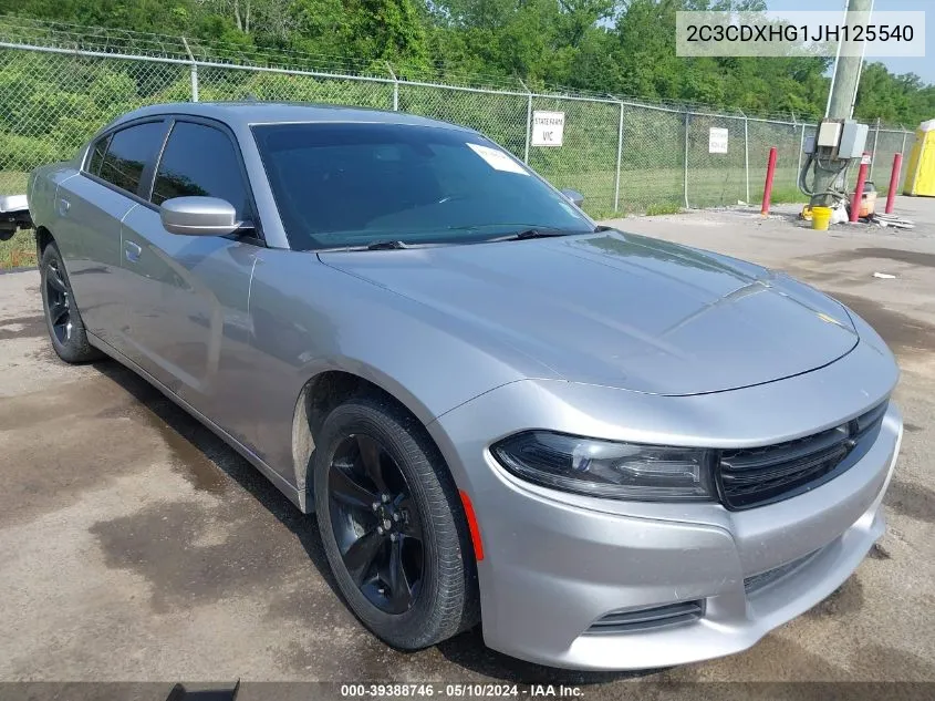 2018 Dodge Charger Sxt Plus Rwd VIN: 2C3CDXHG1JH125540 Lot: 39388746