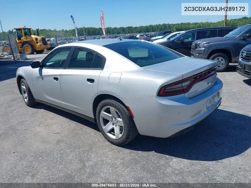 2C3CDXAG3JH289172 2018 Dodge Charger Police Rwd