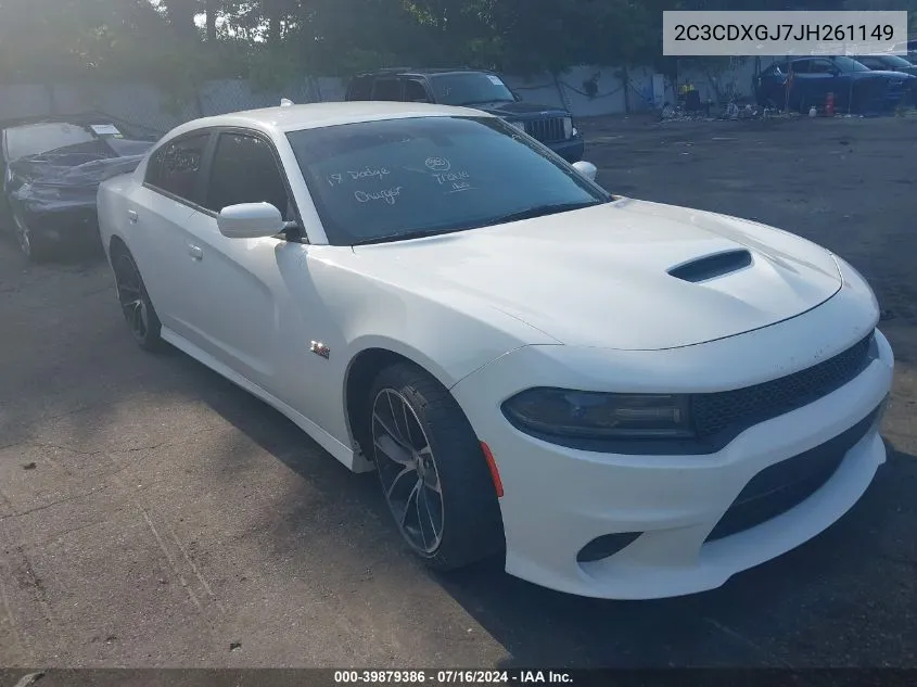 2018 Dodge Charger R/T Scat Pack Rwd VIN: 2C3CDXGJ7JH261149 Lot: 39879386