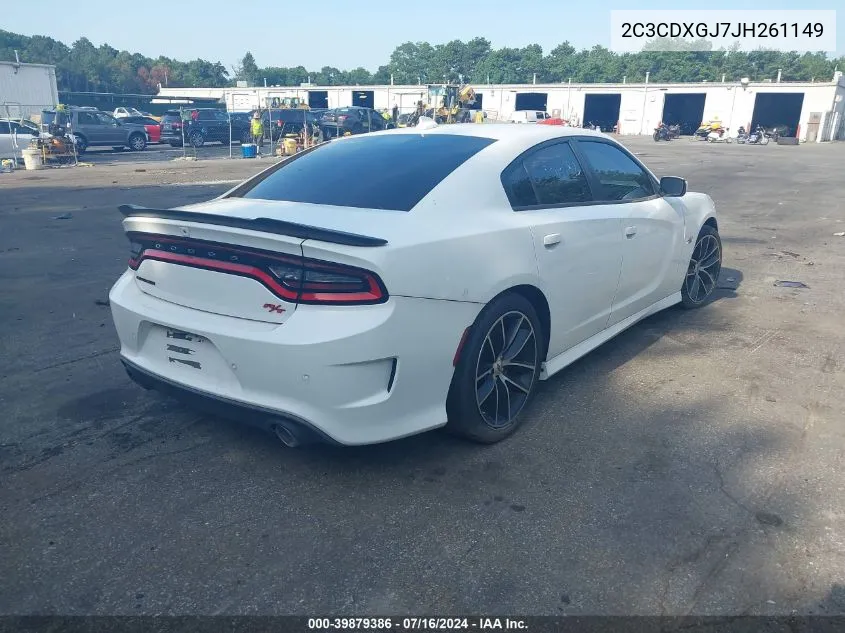 2018 Dodge Charger R/T Scat Pack Rwd VIN: 2C3CDXGJ7JH261149 Lot: 39879386