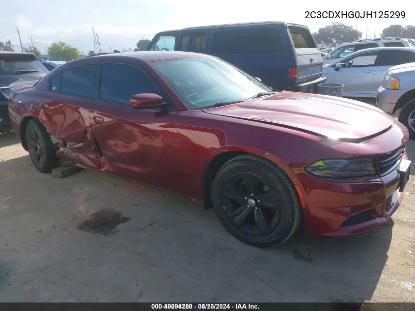 2018 Dodge Charger Sxt Plus Rwd VIN: 2C3CDXHG0JH125299 Lot: 40094280