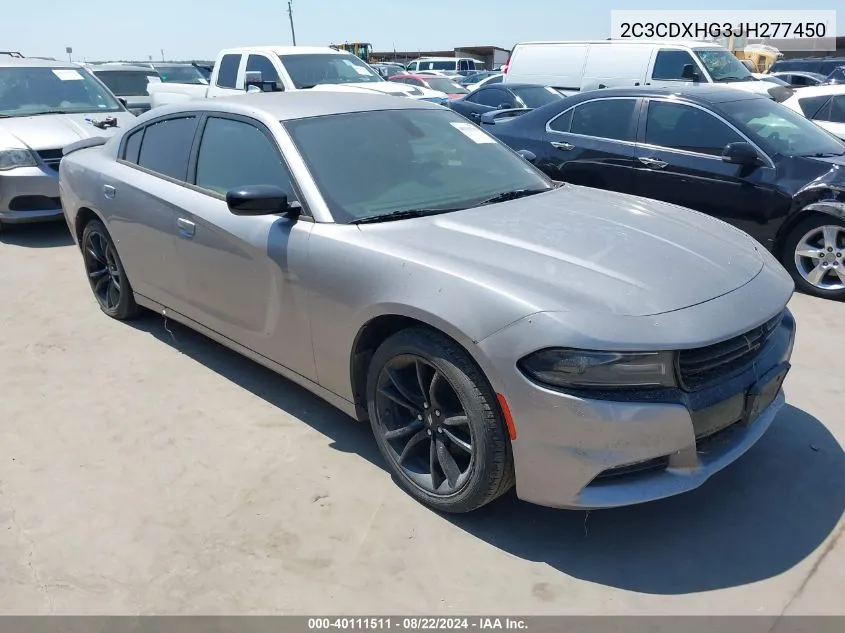 2018 Dodge Charger Sxt Plus Rwd VIN: 2C3CDXHG3JH277450 Lot: 40111511