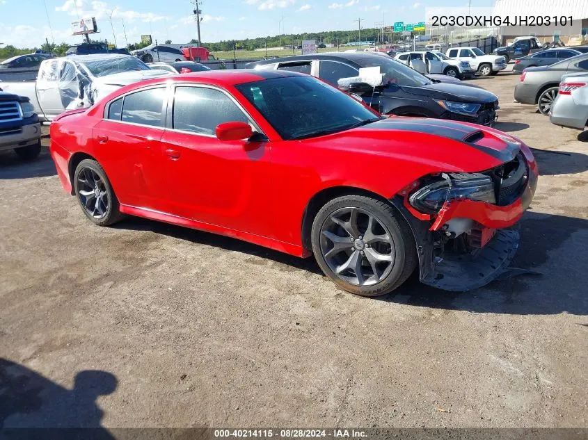 2C3CDXHG4JH203101 2018 Dodge Charger Sxt Plus Rwd