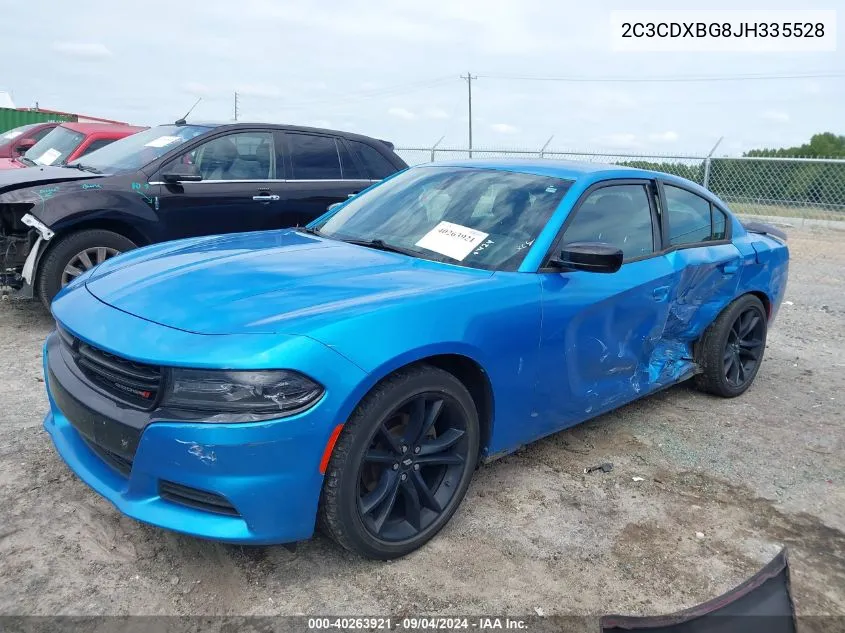 2018 Dodge Charger Sxt Rwd VIN: 2C3CDXBG8JH335528 Lot: 40263921