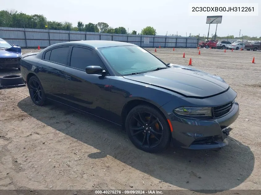 2018 Dodge Charger Sxt Rwd VIN: 2C3CDXBG0JH312261 Lot: 40275276