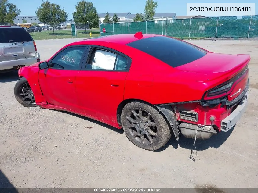 2018 Dodge Charger Gt VIN: 2C3CDXJG8JH136481 Lot: 40276036