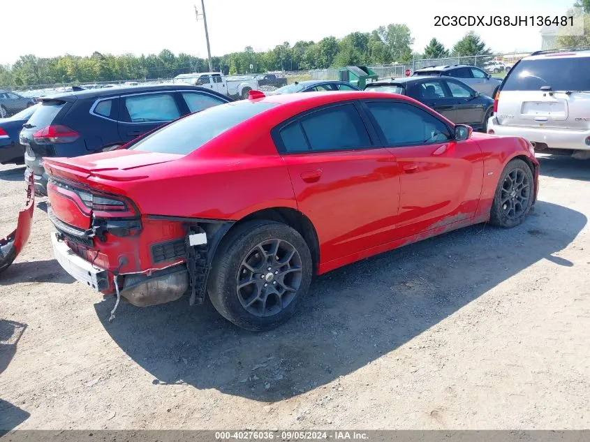 2C3CDXJG8JH136481 2018 Dodge Charger Gt