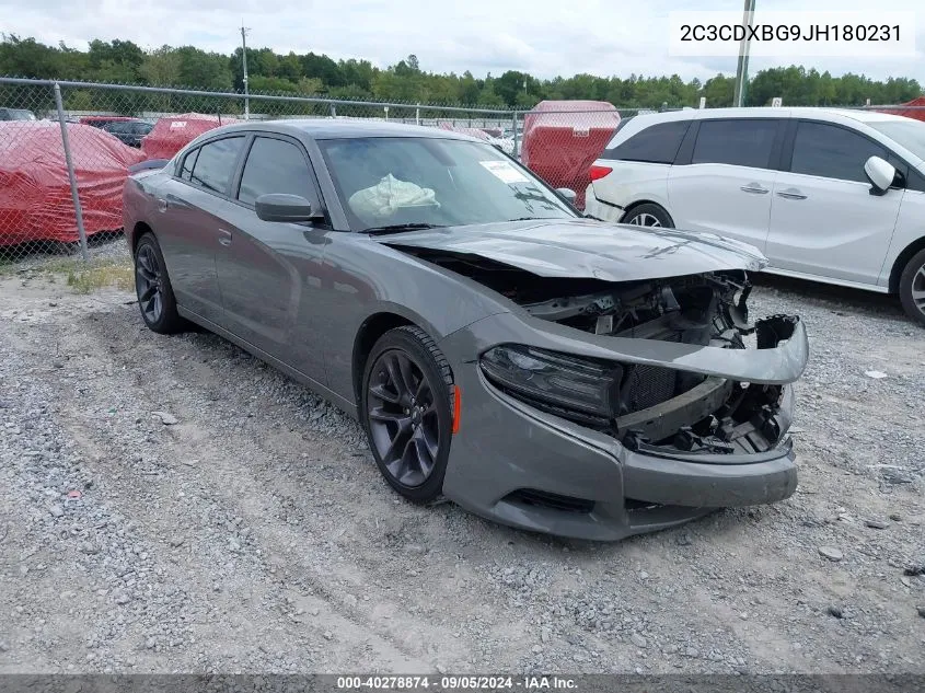 2018 Dodge Charger Sxt Rwd VIN: 2C3CDXBG9JH180231 Lot: 40278874