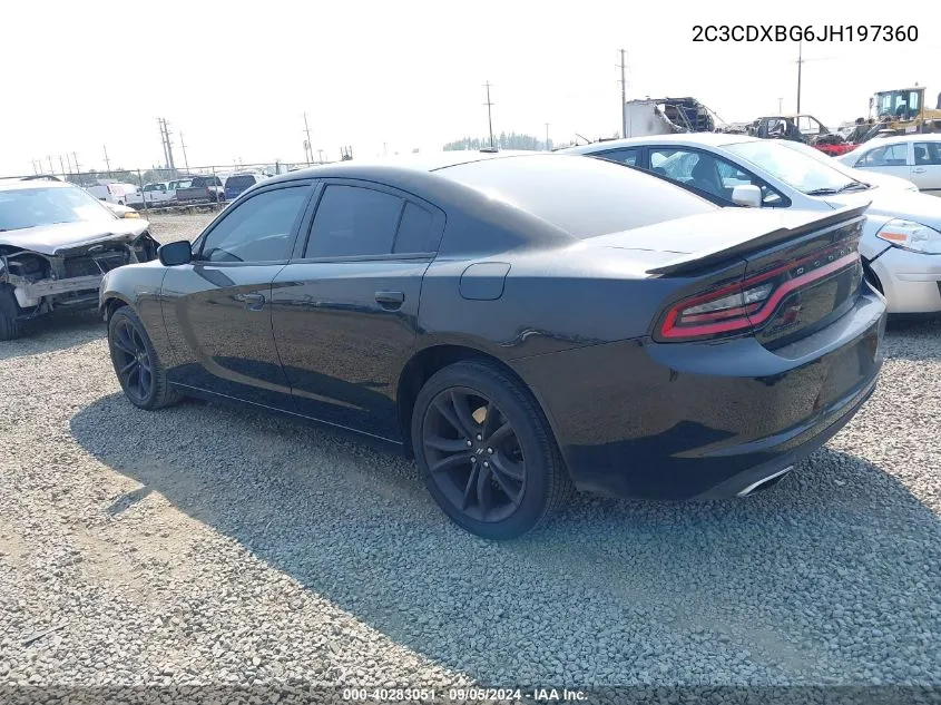 2018 Dodge Charger Sxt Rwd VIN: 2C3CDXBG6JH197360 Lot: 40283051