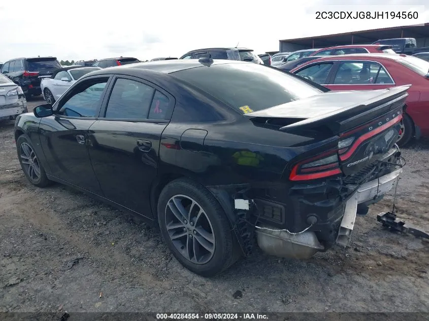 2018 Dodge Charger Gt Awd VIN: 2C3CDXJG8JH194560 Lot: 40284554