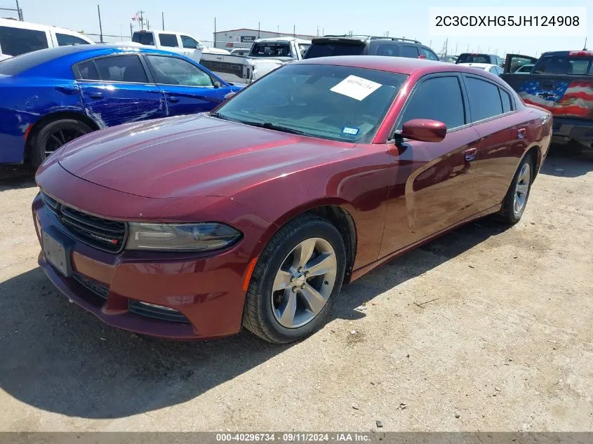 2018 Dodge Charger Sxt Plus VIN: 2C3CDXHG5JH124908 Lot: 40296734