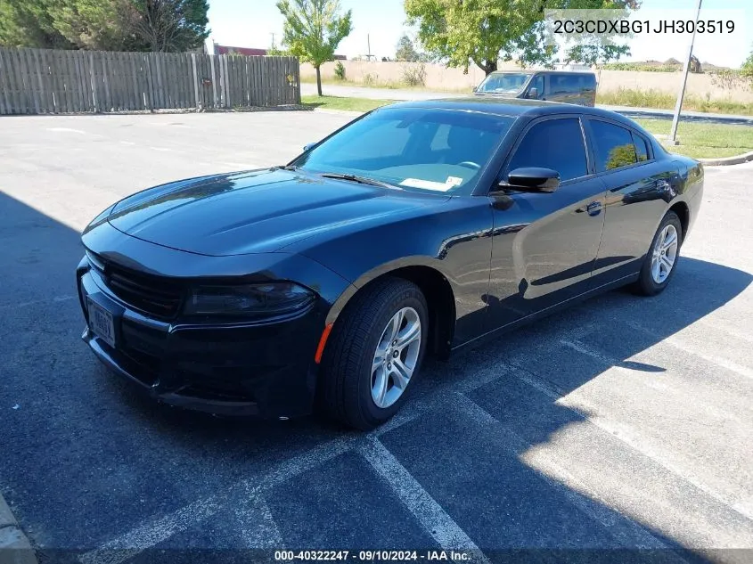 2018 Dodge Charger Sxt Rwd VIN: 2C3CDXBG1JH303519 Lot: 40322247