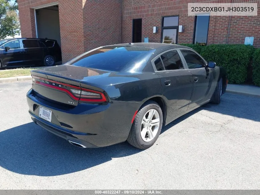 2018 Dodge Charger Sxt Rwd VIN: 2C3CDXBG1JH303519 Lot: 40322247