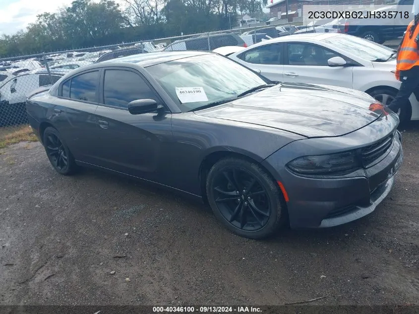 2018 Dodge Charger Sxt Rwd VIN: 2C3CDXBG2JH335718 Lot: 40346100