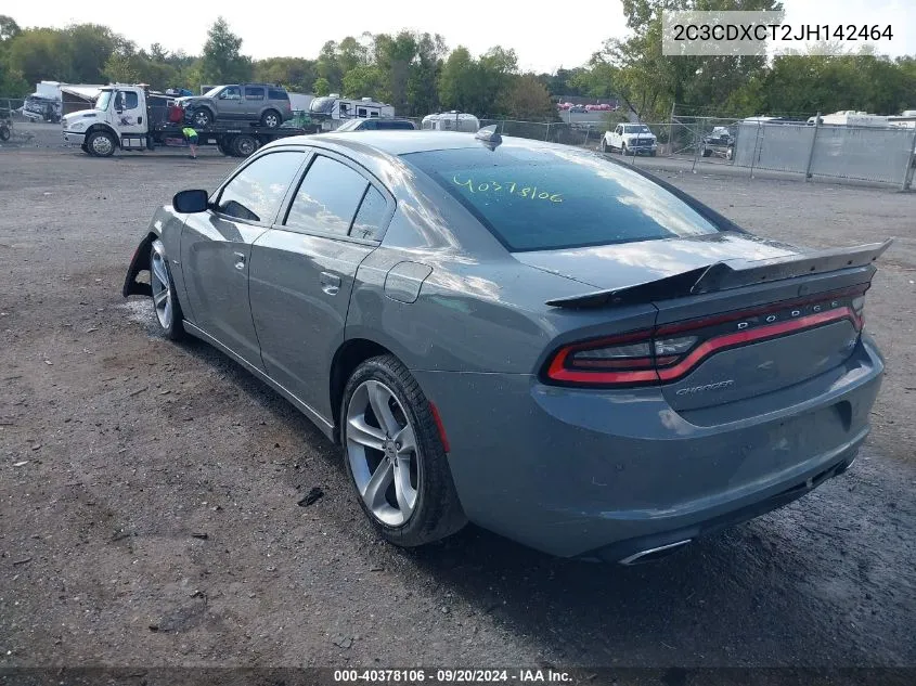 2018 Dodge Charger R/T Rwd VIN: 2C3CDXCT2JH142464 Lot: 40378106