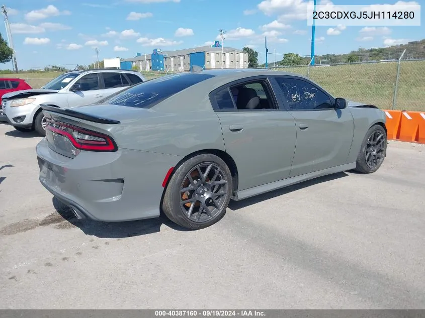 2018 Dodge Charger R/T Scat Pack Rwd VIN: 2C3CDXGJ5JH114280 Lot: 40387160