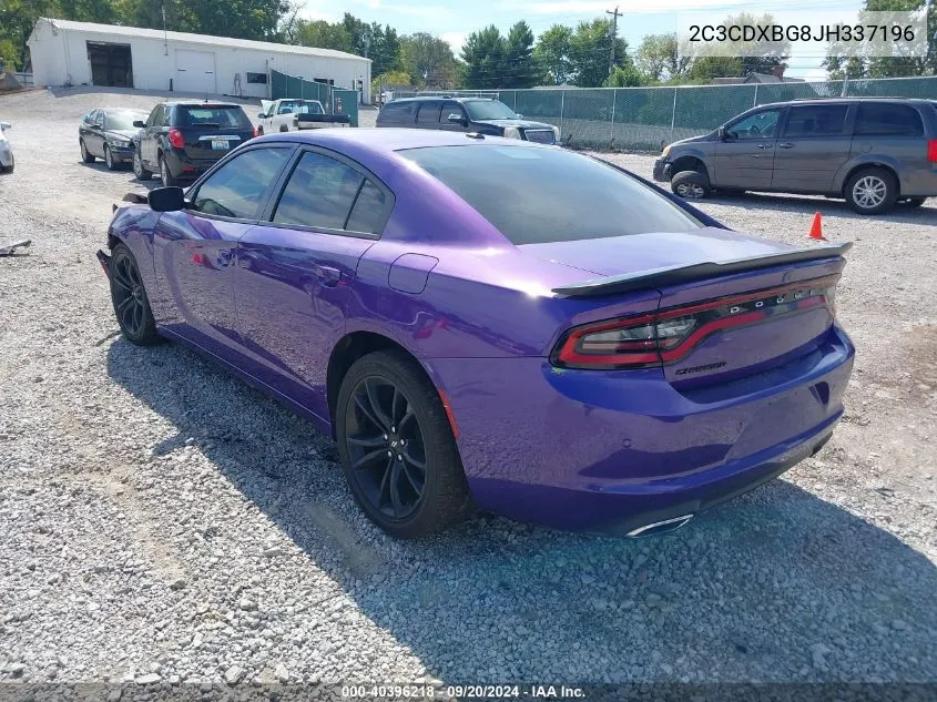 2018 Dodge Charger Sxt Rwd VIN: 2C3CDXBG8JH337196 Lot: 40396218