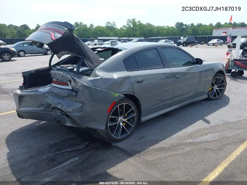 2018 Dodge Charger R/T Scat Pack Rwd VIN: 2C3CDXGJ7JH187019 Lot: 42274228