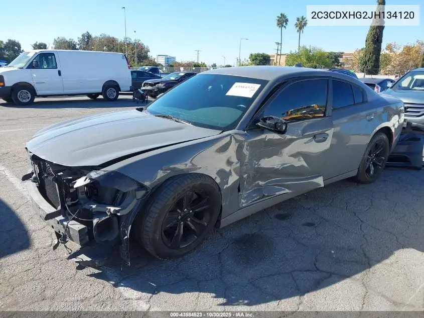 2C3CDXHG2JH134120 2018 Dodge Charger Sxt Plus Rwd