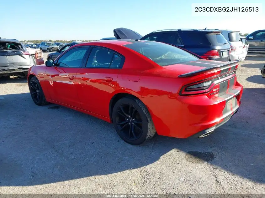 2C3CDXBG2JH126513 2018 Dodge Charger Sxt Rwd