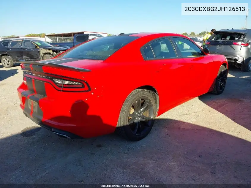 2C3CDXBG2JH126513 2018 Dodge Charger Sxt Rwd