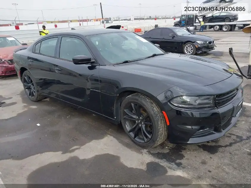 2C3CDXHG4JH206886 2018 Dodge Charger Sxt Plus Rwd