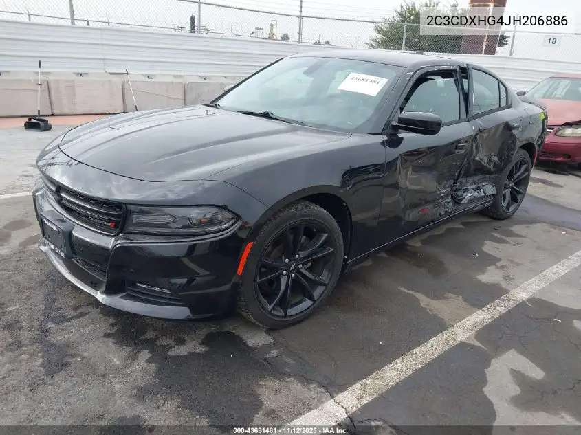 2C3CDXHG4JH206886 2018 Dodge Charger Sxt Plus Rwd