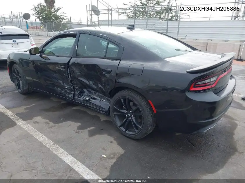 2C3CDXHG4JH206886 2018 Dodge Charger Sxt Plus Rwd