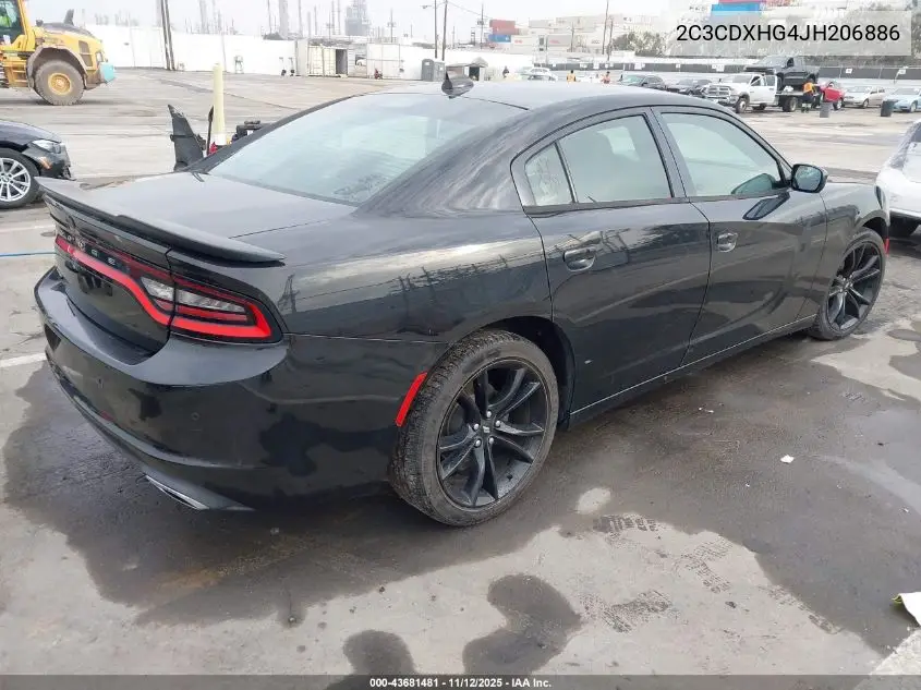 2C3CDXHG4JH206886 2018 Dodge Charger Sxt Plus Rwd