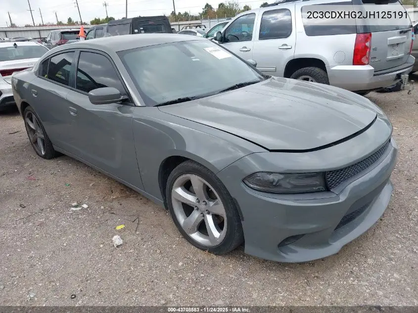 2C3CDXHG2JH125191 2018 Dodge Charger Sxt Plus Rwd