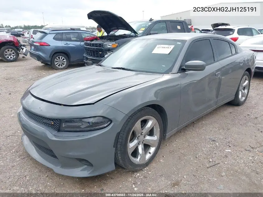 2C3CDXHG2JH125191 2018 Dodge Charger Sxt Plus Rwd