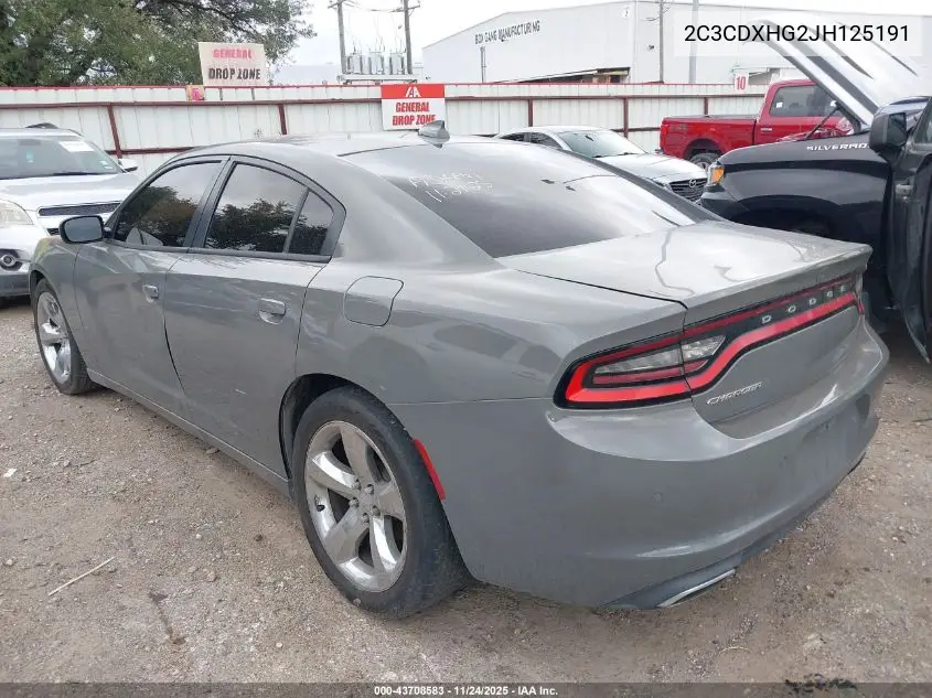 2C3CDXHG2JH125191 2018 Dodge Charger Sxt Plus Rwd