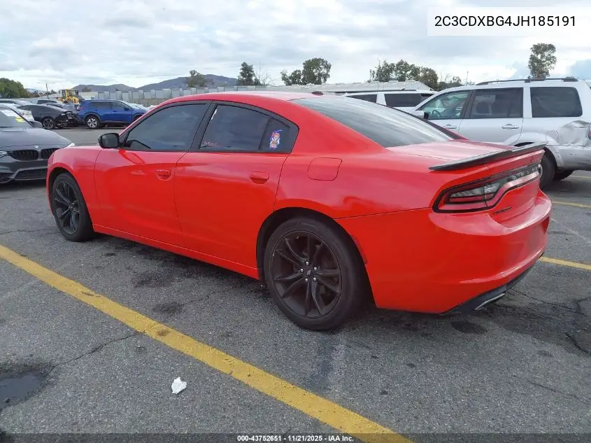 2C3CDXBG4JH185191 2018 Dodge Charger Sxt Rwd