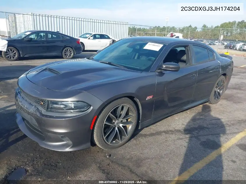 2C3CDXGJ3JH174204 2018 Dodge Charger R/T Scat Pack Rwd