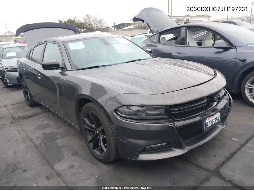 2C3CDXHG7JH197231 2018 Dodge Charger Sxt Plus Rwd