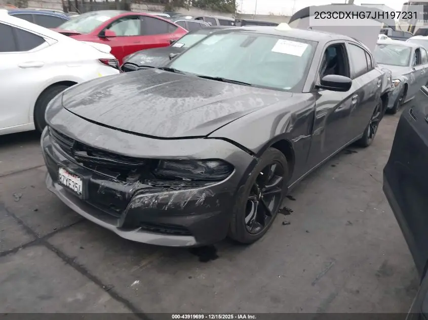 2C3CDXHG7JH197231 2018 Dodge Charger Sxt Plus Rwd