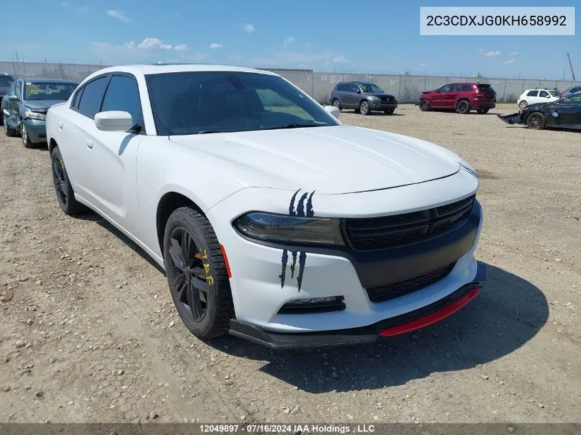 2019 Dodge Charger Sxt VIN: 2C3CDXJG0KH658992 Lot: 12049897