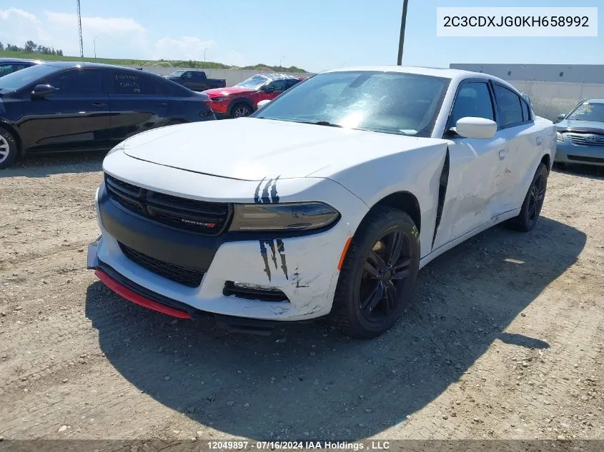 2019 Dodge Charger Sxt VIN: 2C3CDXJG0KH658992 Lot: 12049897