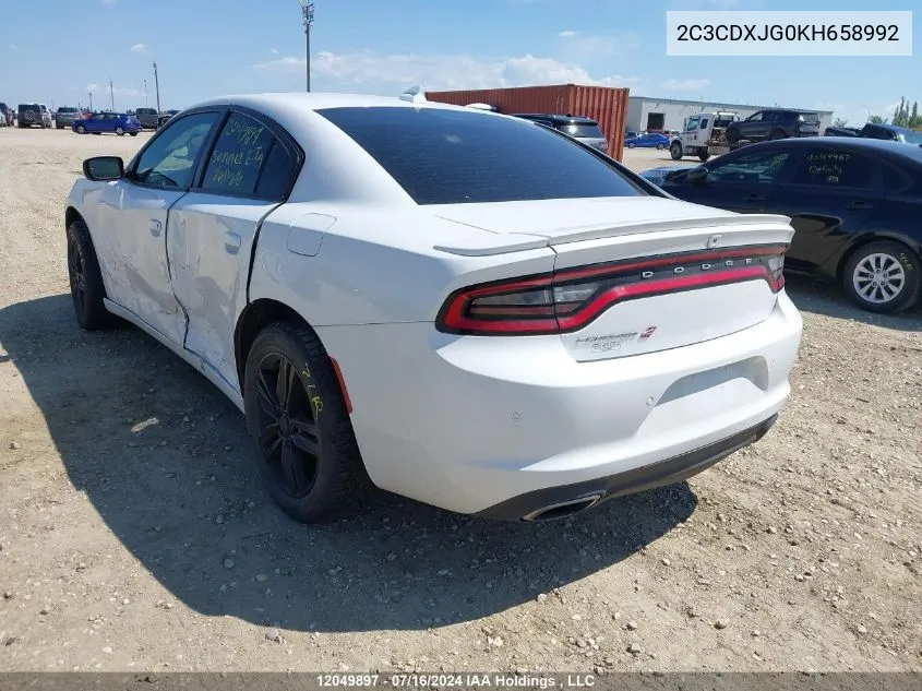 2019 Dodge Charger Sxt VIN: 2C3CDXJG0KH658992 Lot: 12049897