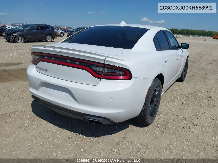 2019 Dodge Charger Sxt VIN: 2C3CDXJG0KH658992 Lot: 12049897