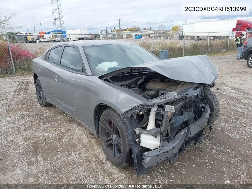 2C3CDXBG4KH513999 2019 Dodge Charger Sxt