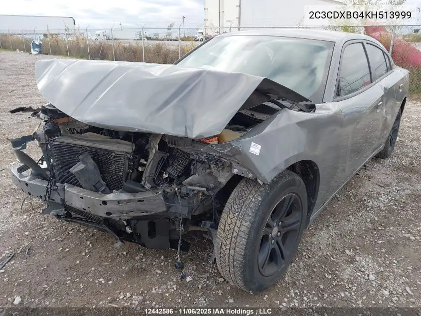 2C3CDXBG4KH513999 2019 Dodge Charger Sxt